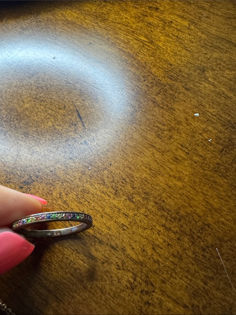 MONICA VINADER Rose Gold Multicolor Pavé Band - Pink, Green, Purple (Rainbow)